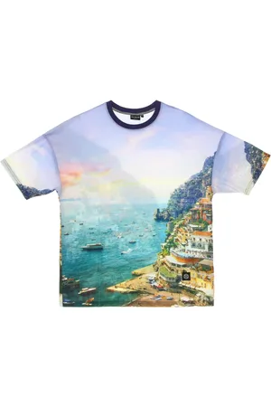 DOLLY NOIRE Top, Herre, Flerfarvet, L, Polyester, Amalfi Coast Tee White/Multi