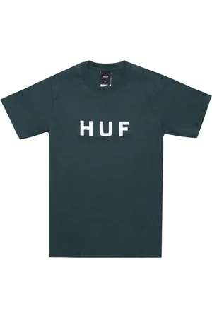 Huf Top, Herre, Grøn, XL, Bomuld, Grøn Logo Tee Kortærmet