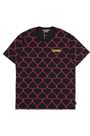 IUTER Top, Herre, Flerfarvet, L, Bomuld, Sort Net Tee Kortærmet T-shirt