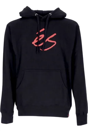 Es Sweathshirts & Hoodi, Herre, Sort, M, Bomuld, Script Fleece Hoodie Sort