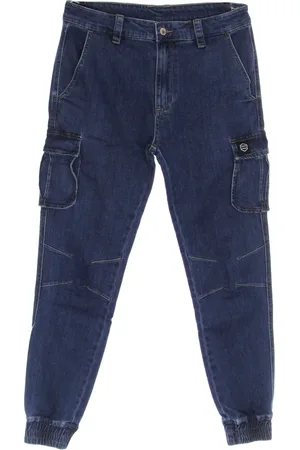 DOLLY NOIRE Jeans, Herre, Blå, L, Denim, Cargo Denim Jeans med Lommer