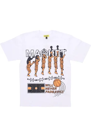 MARKET Top, Herre, Hvid, L, Bomuld, Sort Herre Jump Shot Tee