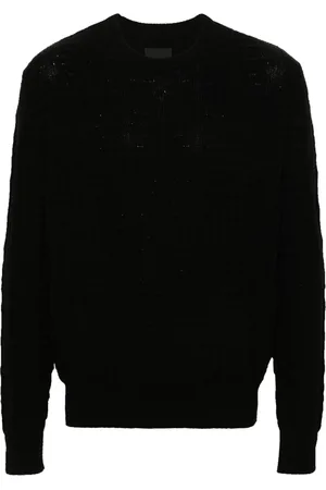 Givenchy Strik, Herre, Sort, S, Bomuld, Sort 4G Mønster Crew Neck Sweater
