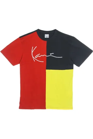 Karl Kani Top, Herre, Flerfarvet, XL, Bomuld, Signatur Blok Tee Rød/Blå/Gul