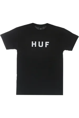 Huf Top, Herre, Sort, XL, Bomuld, Sort Logo Tee Kortærmet T-shirt