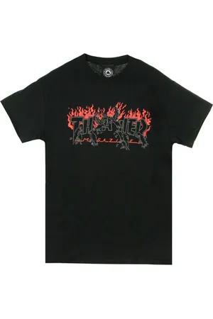 Thrasher Top, Herre, Sort, XL, Bomuld, Sort Herre T-shirt Kort Ærme