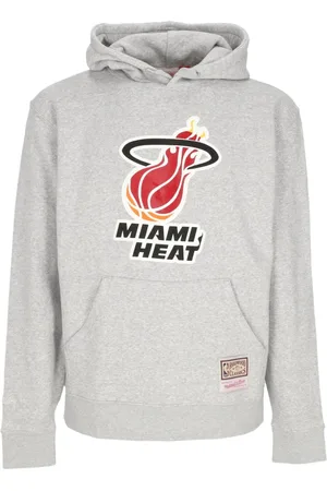 Mitchell & Ness Sweathshirts & Hoodies, Herre, Grå, S, Bomuld, Miami Heat Logo Hoodie
