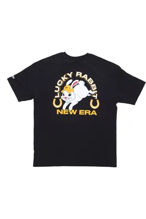 New Era Top, Herre, Sort, M, Bomuld, Grafisk Logo T-shirt Sort/Hvid