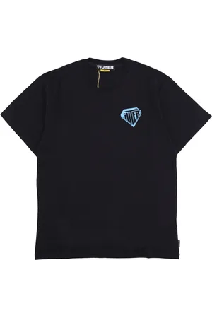 IUTER Top, Herre, Sort, XL, Bomuld, Stencil Sort Tee Kortærmet T-shirt
