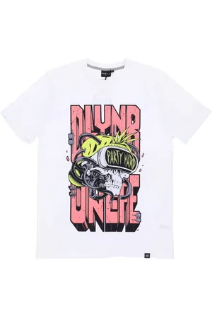 DOLLY NOIRE Top, Herre, Hvid, M, Bomuld, Skull Party Hard Tee Hvid