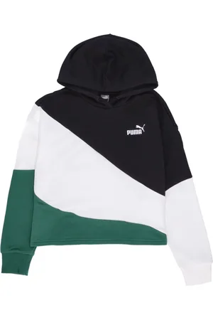 PUMA Sweathshirts & Hoodies, Dame, Flerfarvet, L, Bomuld, Power Cat Cropped Hoodie Sort