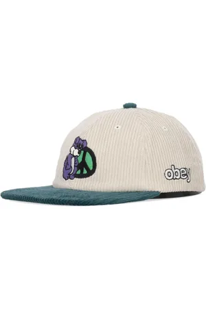 Obey Tilbehør, Herre, , ONE SIZE, Bomuld, Velvet Flat Visor Cap Unbleached Multi