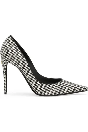 Dolce & Gabbana Sko, Dame, Sort, 37 EU, Uld, Stiletto Pumps med Houndstooth Mønster