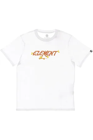 Element Top, Herre, Hvid, XS, Bomuld, Hvid Crew Neck Tee med Logo