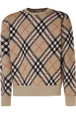 Burberry Strik, Herre, , M, Uld, Vintage Check Uld Sweater