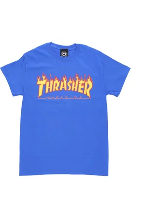 Thrasher Top, Herre, Blå, L, Bomuld, Flame Tee Royal T-Shirt