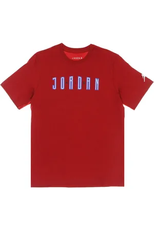 Jordan Top, Herre, Rød, XL, Bomuld, Sport Crew Neck T-shirt med Air Logo