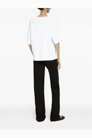Dolce & Gabbana Top, Dame, Hvid, XS, Skjold Logo T-shirt