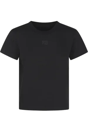 Alexander Wang Top, Dame, Sort, M, Bomuld, Sort Logo Tee Med Halsbånd