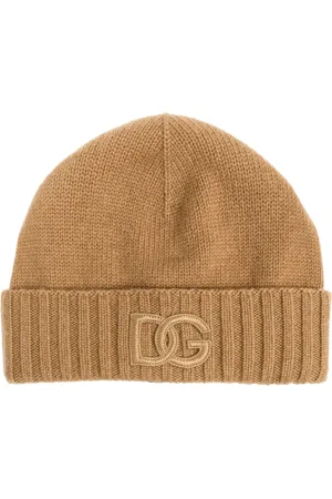 Dolce & Gabbana Tilbehør, Herre, Brun, ONE SIZE, Cashmere, Kasket med logo