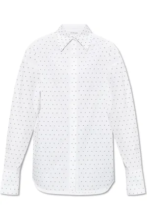 Sportmax Bluser & Skjorter, Dame, Hvid, XS, Bomuld, Skjorte med dekorativ finish Vicky