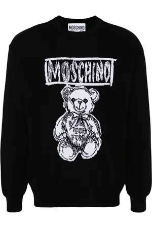 Moschino Strik, Herre, Sort, L, Uld, Teddy Bear Strik Trøje