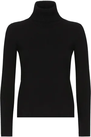 Dolce & Gabbana Strik, Dame, Sort, S, Uld, Hyggelig Strik Turtleneck Sweater