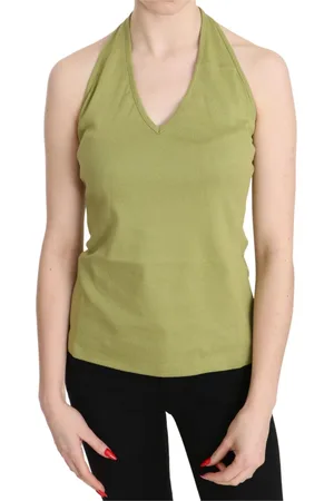 Gianfranco Ferré Top, Dame, Grøn, XS, Bomuld, Elegant Ærmeløs Tank Top