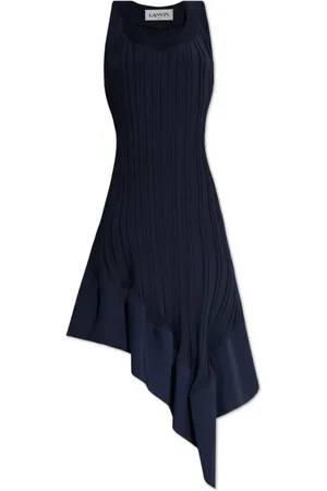 Lanvin Kjole, Dame, Blå, XS, Plisseret Kjole