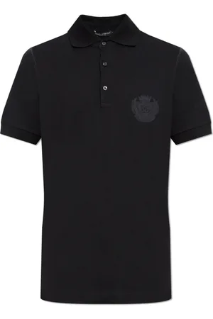 Dolce & Gabbana Top, Herre, Sort, S, Bomuld, Bomuldspolo med logo