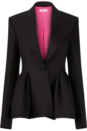 Nina Ricci Jakke, Dame, Sort, XS, Uld, Elegant Uld Peplum Jakke