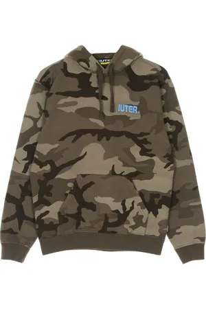 IUTER Sweathshirts & Hoodies, Herre, Brun, XS, Bomuld, Camo Hoodie Brun Broderet Ryg