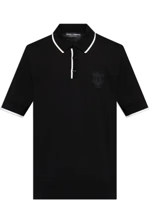 Dolce & Gabbana Top, Herre, Sort, M, Bomuld, Bomuldspolo med logo