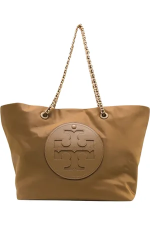 Tory Burch Taske, Dame, Brun, ONE SIZE, Uld, Brun skuldertaske med magnetlukning