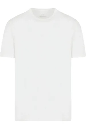 Armani Exchange Top, Herre, Hvid, L, Bomuld, Hvid Logo Bomuld T-shirt Kort Ærme