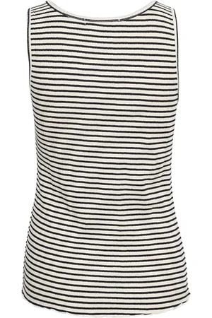 Karen by Simonsen Top, Dame, Flerfarvet, XS, Uld, Stribet Tank Top Egret/Night Sky Stripe