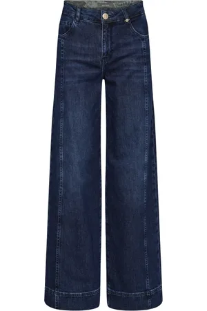 Mos Mosh Jeans, Dame, Blå, W31, Bomuld, Epic Jeans med brede ben