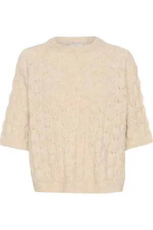 Kaffe Strik, Dame, , 2XL, Uld, Fjer Grå Melange Strik Pullover