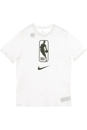Nike Top, Herre, Hvid, L, Bomuld, Hvid NBA Logo T-shirt Dri-fit