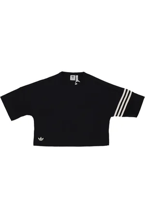 adidas Top, Dame, Sort, XS, Bomuld, Sort/Hvid Kortærmet T-shirt