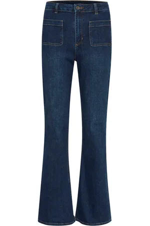 Kaffe Jeans, Dame, Blå, M, Denim, Flared Jeans Mørkeblå Denim