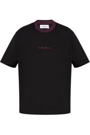 Lanvin Top, Herre, Sort, L, Bomuld, T-shirt med logo