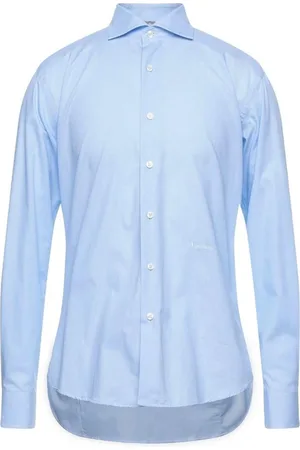 Aquascutum Skjorte, Herre, Blå, L, Bomuld, Broderet Logo Bomuldsskjorte