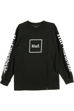 Huf Sweathshirts & Hoodies, Herre, Sort, XL, Bomuld, Herre Langærmet T-shirt Sort/Hvid