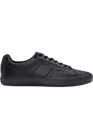 HUGO BOSS Sko, Herre, Sort, 41 EU, Læder, Sort Læder Sneakers - Aiden