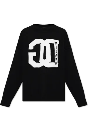 Dolce & Gabbana Strik, Herre, Sort, M, Sweater med broderet logo
