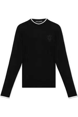 Dolce & Gabbana Strik, Herre, Sort, M, Bomuld, Trøje med logo