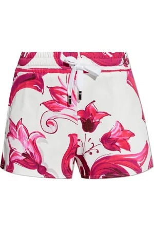 Dolce & Gabbana Shorts, Dame, Lyserød, 3XS, Bomuld, Shorts med Majolica mønster