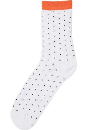Mads Norgaard Undertøj, Dame, Hvid, ONE SIZE, Bomuld, Ana Mix Strømper Sort Stribe