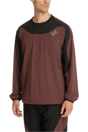 EA7 Top, Herre, Brun, M, Uld, Multifarvet Logo Jakke